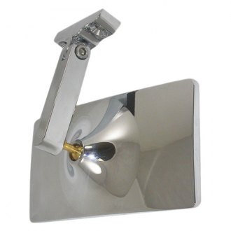 Racing Power Company® - Rectangle Chrome Aluminum Screw-On Rearview Mirror