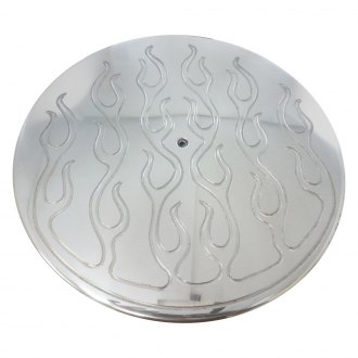 Racing Power Company® - Flamed Ball Milled Chrome Air Cleaner Top