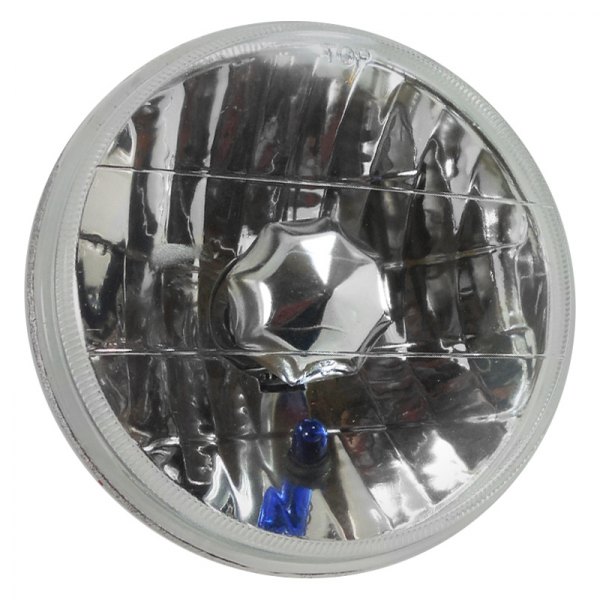 Racing Power Company® - 5 3/4" Round Chrome Crystal Headlights With Blue Turn Signal
