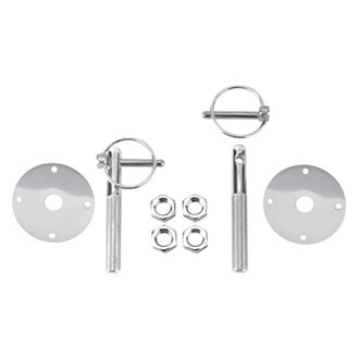 Racing Power Company® - 1/2" Chrome Steel Hood Pin Set with 1/4" Torsion Pins