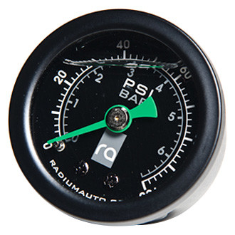 Radium® - Liquid Filled Fuel Pressure Gauge with -8AN ORB Adapter, 90Deg