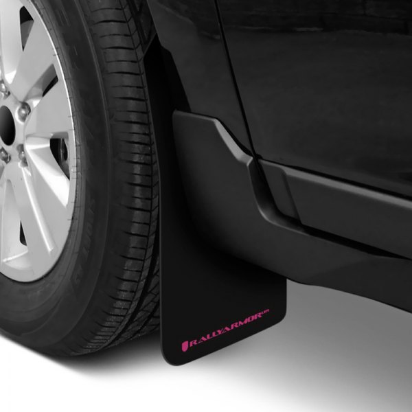  Rally Armor® - Basic Series Black Mud Flaps with Pink Rally Armor Logo