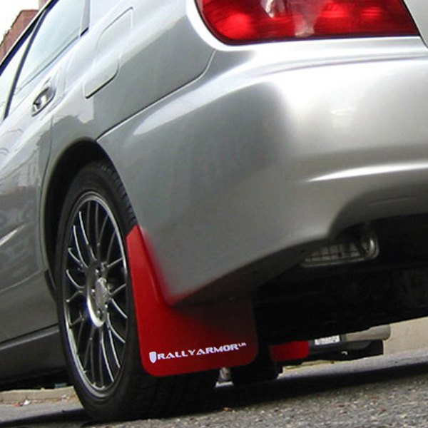 Rally Armor® MF1-UR-RD/WH - UR Series Red Mud Flap Kit with White