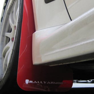 Rally Armor® - UR Series Red Mud Flap Kit with White Rally Armor Logo