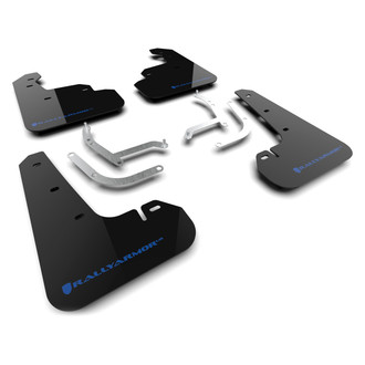 Rally Armor® - UR Series Black Mud Flap Kit with Light Blue Logo