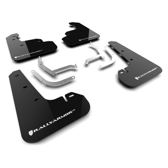 Rally Armor® - UR Series Black Mud Flap Kit with White Logo