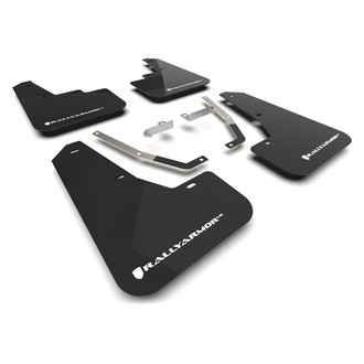 Rally Armor® - UR Series Black Mud Flap Kit with White Rally Armor Logo