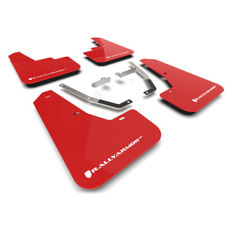 Rally Armor® - UR Series Red Mud Flap Kit with White Rally Armor Logo