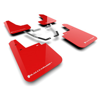 Rally Armor® - UR Series Red Mud Flap Kit with White Logo