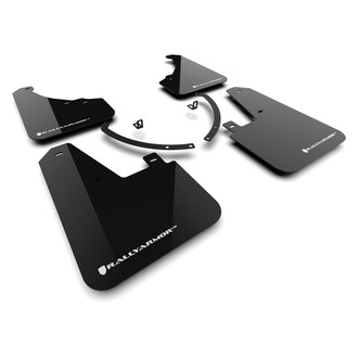 Rally Armor® - UR Series Black Mud Flap Kit with White Logo