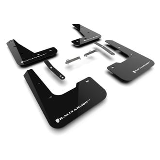 Rally Armor® - UR Series Black Mud Flap Kit with White Logo