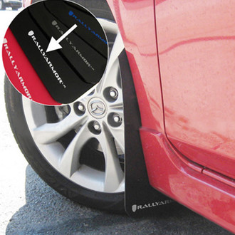 Rally Armor® - UR Series Black Mud Flap Kit with White Rally Armor Logo