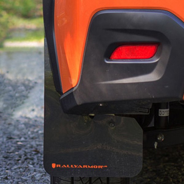  Rally Armor® - UR Series Black Mud Flap Kit with Orange Rally Armor Logo