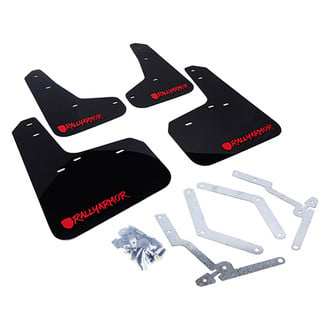 Rally Armor® - UR Series Black Mud Flap Kit with Red Rally Armor Logo and Altered Font