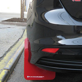 Rally Armor® - UR Series Red Mud Flap Kit with White Rally Armor Logo