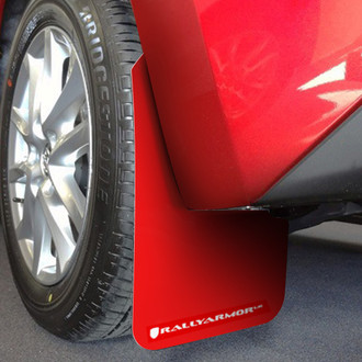 Rally Armor® - UR Series Red Mud Flap Kit with White Rally Armor Logo