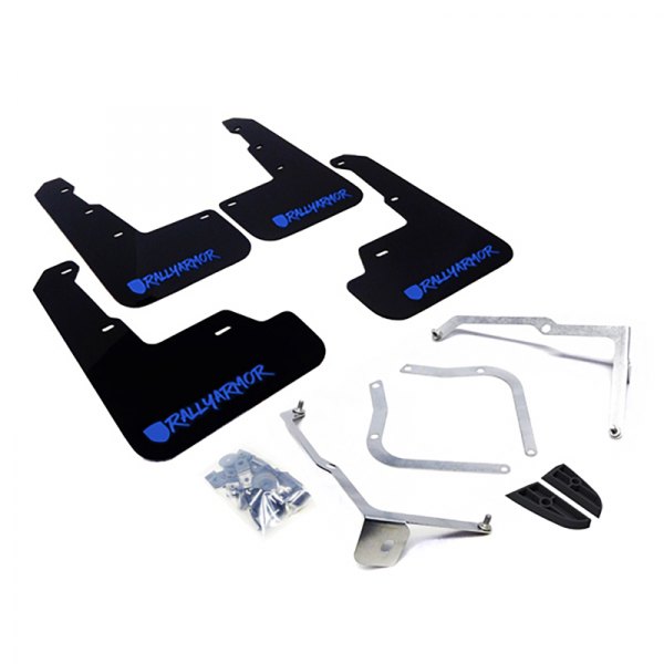  Rally Armor® - UR Series Black Mud Flap Kit with Blue Rally Armor Logo and Altered Font