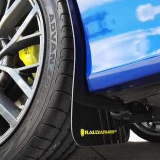 Rally Armor® - UR Series Black Mud Flap Kit with Green Rally Armor Logo