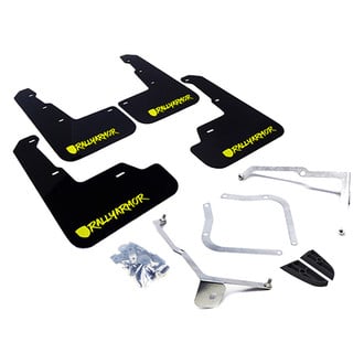 Rally Armor® - UR Series Black Mud Flap Kit with Green Rally Armor Logo and Altered Font