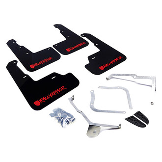 Rally Armor® - UR Series Black Mud Flap Kit with Red Rally Armor Logo and Altered Font