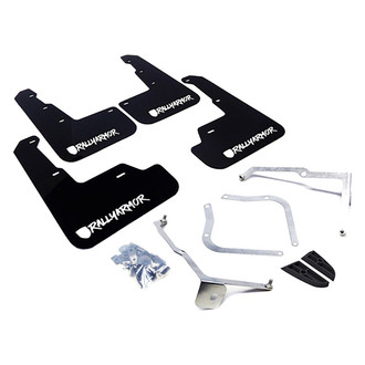 Rally Armor® - UR Series Black Mud Flap Kit with White Rally Armor Logo and Altered Font
