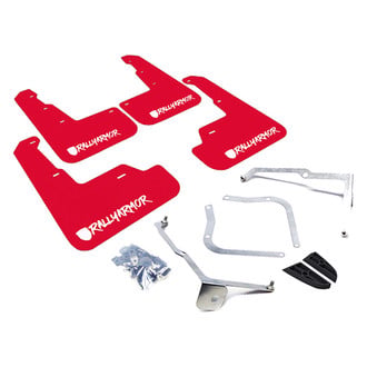 Rally Armor® - UR Series Red Mud Flap Kit with White Rally Armor Logo and Altered Font