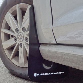 Rally Armor® - UR Series Black Mud Flap Kit with White Rally Armor Logo
