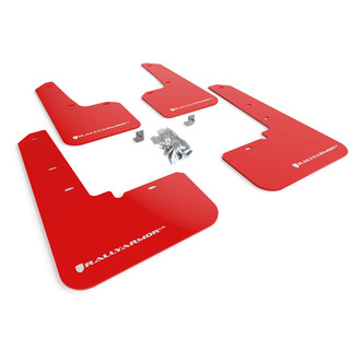 Rally Armor® - UR Series Red Mud Flap Kit with White Rally Armor Logo