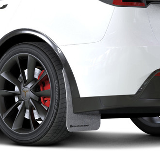 Rally Armor® - UR Series White Mud Flap Kit with Black Logo
