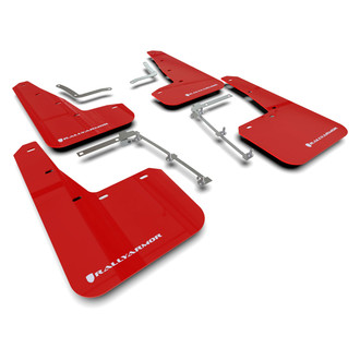 Rally Armor® - UR Series Red Mud Flap Kit with White Rally Armor Logo