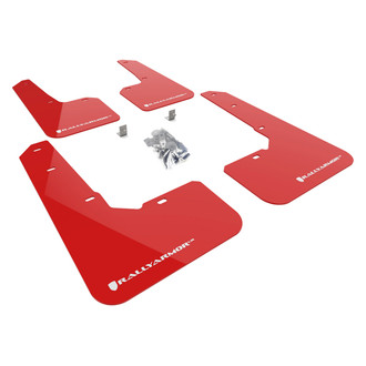 Rally Armor® - UR Series Red Mud Flap Kit with White Rally Armor Logo
