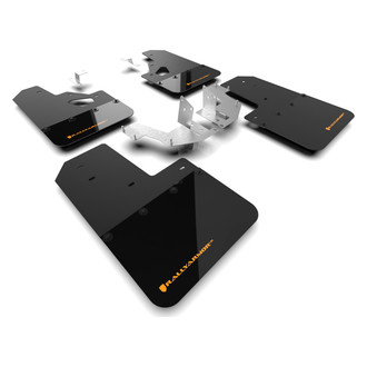 Rally Armor® - Black Mud Flap Kit with Orange Rally Armor Logo