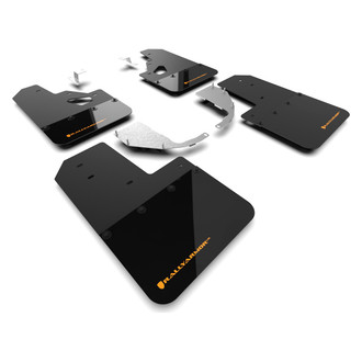 Rally Armor® - Black Mud Flap Kit with Orange Rally Armor Logo
