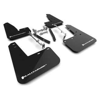 Rally Armor® - UR Series Black Mud Flap Kit with White Rally Armor Logo