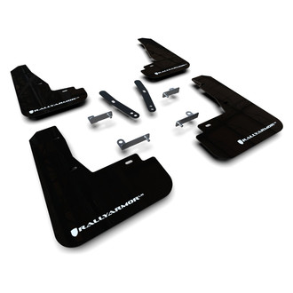 Rally Armor® - UR Series Black Mud Flap Kit with White Rally Armor Logo