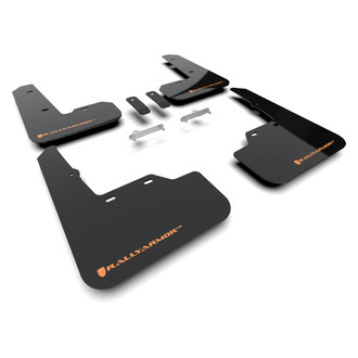 Rally Armor® - UR Series Black Mud Flap Kit with Orange Rally Armor Logo