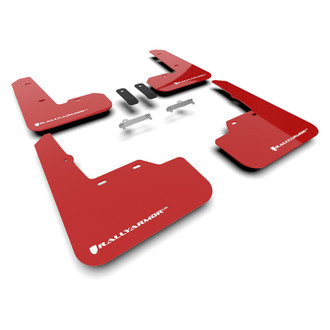 Rally Armor® - UR Series Red Mud Flap Kit with White Rally Armor Logo