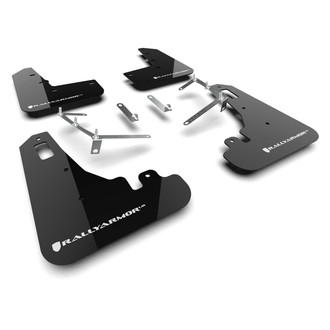 Rally Armor® - UR Series Black Mud Flap Kit with White Logo