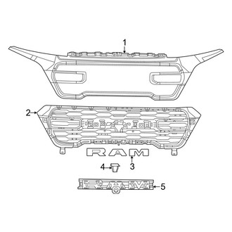 Ram OE - Front Bumper & Grille - Grille & Components
