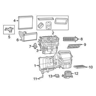 Ram OE - Air Conditioner & Heater - Evaporator & Heater Components (Extended Cargo Van / Standard Cargo Van)