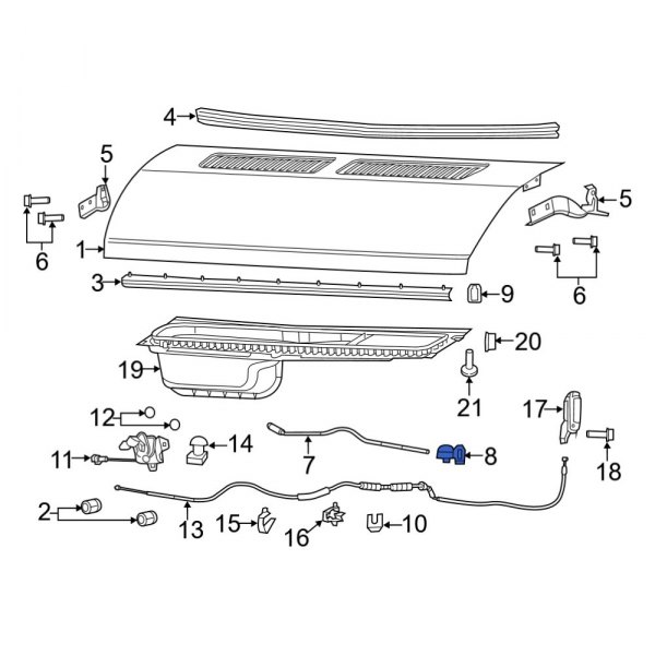 Hood Prop Rod Clip