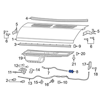 Ram OE - Hood Prop Rod Clip
