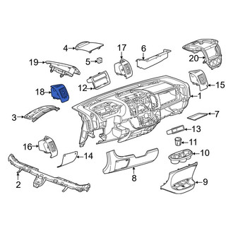 Ram OE - Left Center Dashboard Air Vent