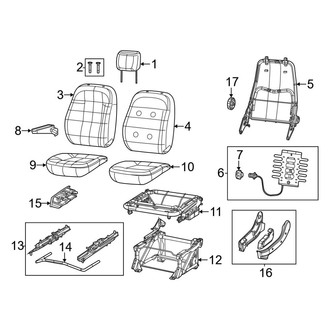 Ram OE - Seats & Tracks - Front Seat Components (Passenger Seat, Single Seat, W/O Swivel), (Standard Cargo Van)