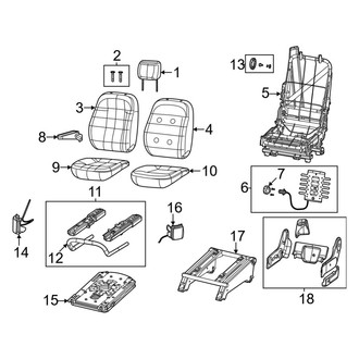 Ram OE - Seats & Tracks - Front Seat Components (Passenger Seat, Single Seat, With Swivel), (Standard Cargo Van)