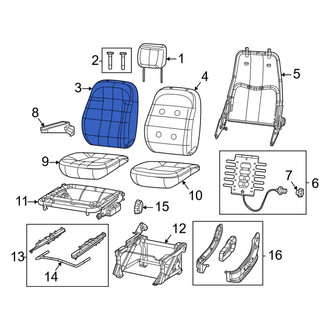 Ram OE - Front Left Seat Back Cushion Cover