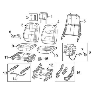Ram OE - Seats & Tracks - Driver Seat Components (W/O Swivel, W/O Suspension), (Extended Cargo Van / Standard Cargo Van)