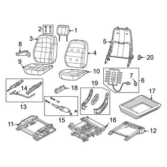Ram OE - Seats & Tracks - Driver Seat Components (W/O Swivel, With Suspension), (Standard Cargo Van)