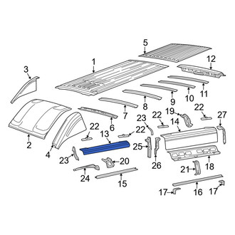 Ram OE - Front Left Outer Roof Side Rail