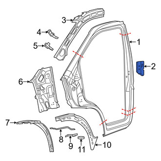 Ram OE - Front Left Door Lock Striker Plate